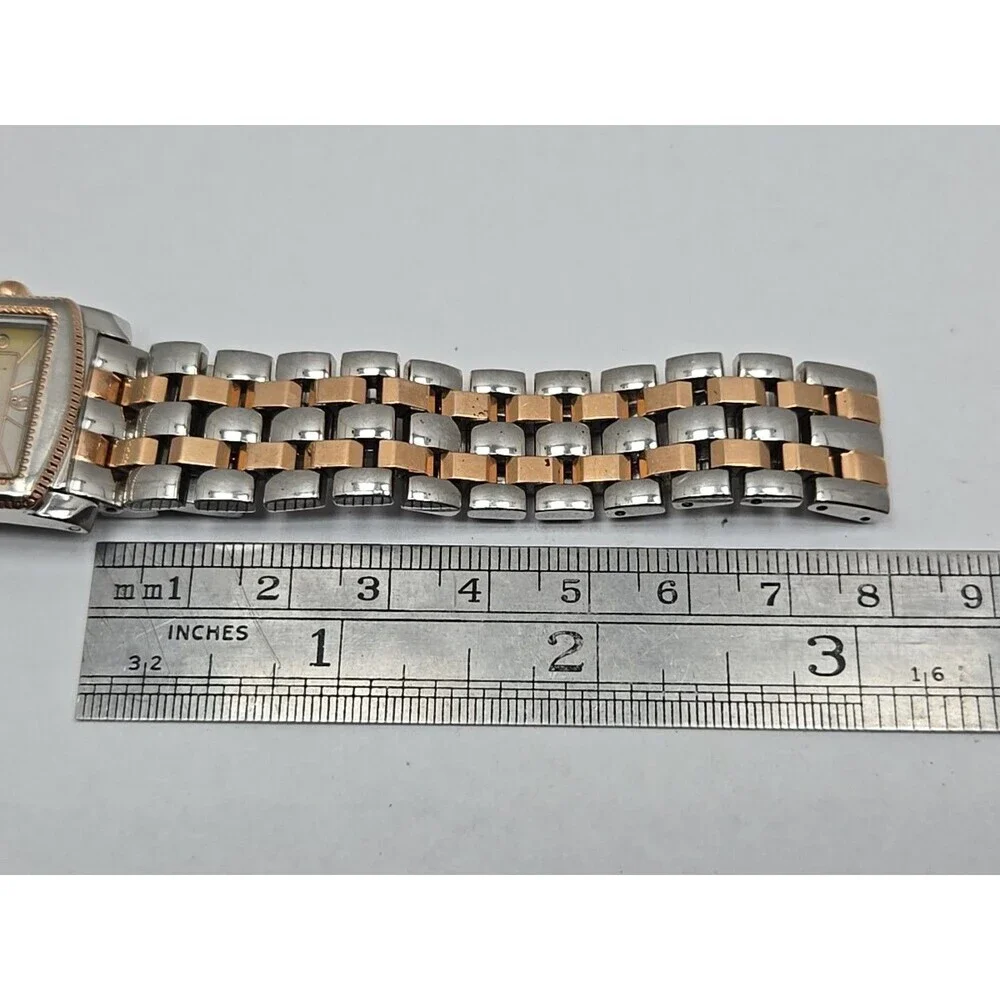Tommy Bahama Womens Swiss MOP Tank Watch Rose Gold Silver Tone New Battery Dress